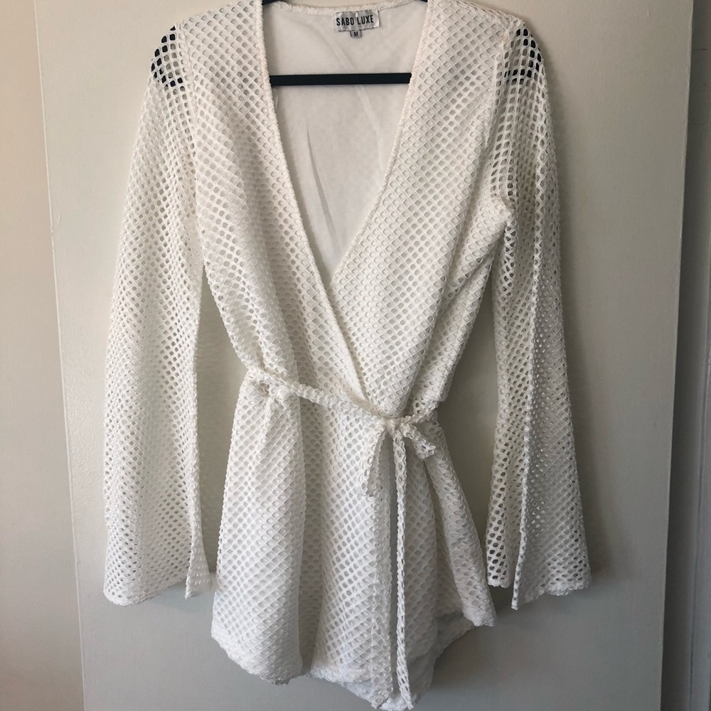White mesh romper